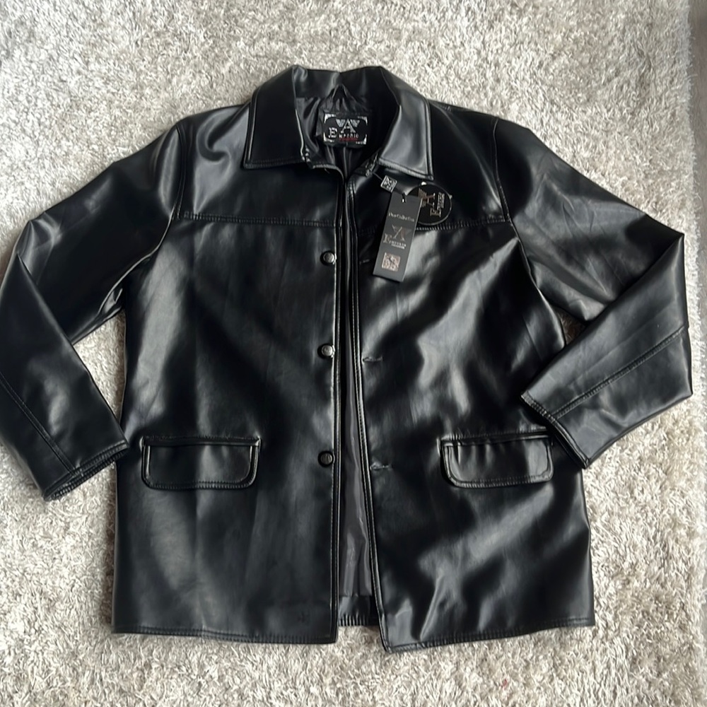 Emporia A Collezione Faux Leather Jacket